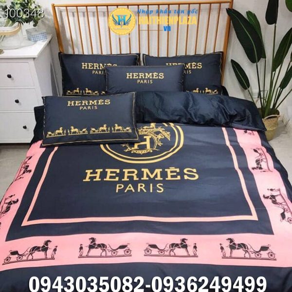 Chăn ga gối thương hiệu Hermes 4 món