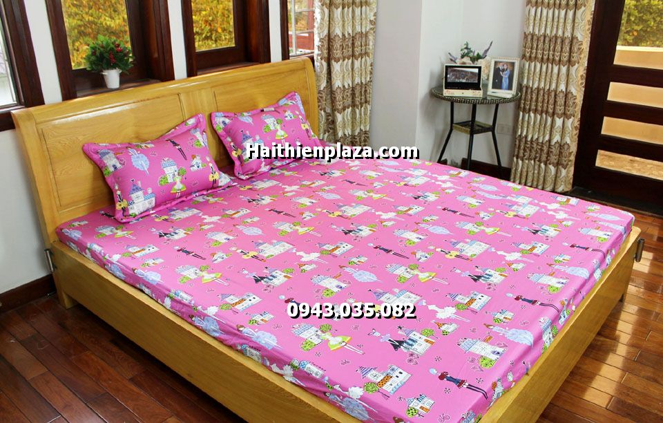 Chăn ga gối cho bé gái mầu hồng