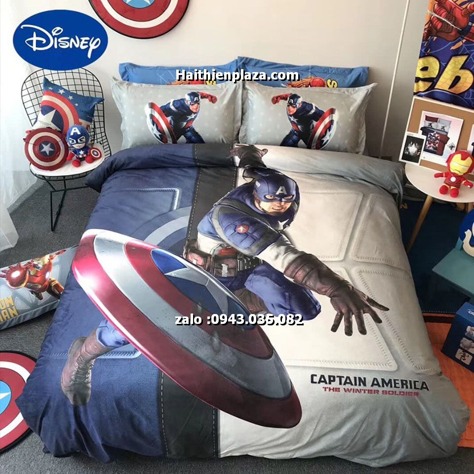 Chăn ga gối đội trưởng mỹ Captain America