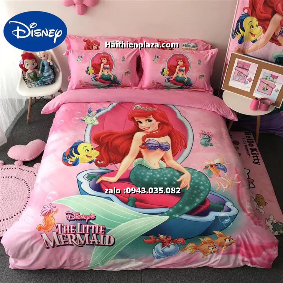 Chăn ga trẻ em hình công chúa Ariel