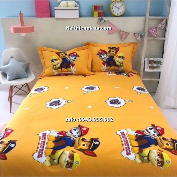 ga drap trải giường hình chó cứu hộ