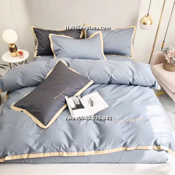 Chăn ga gối đệm mầu xám nhạt