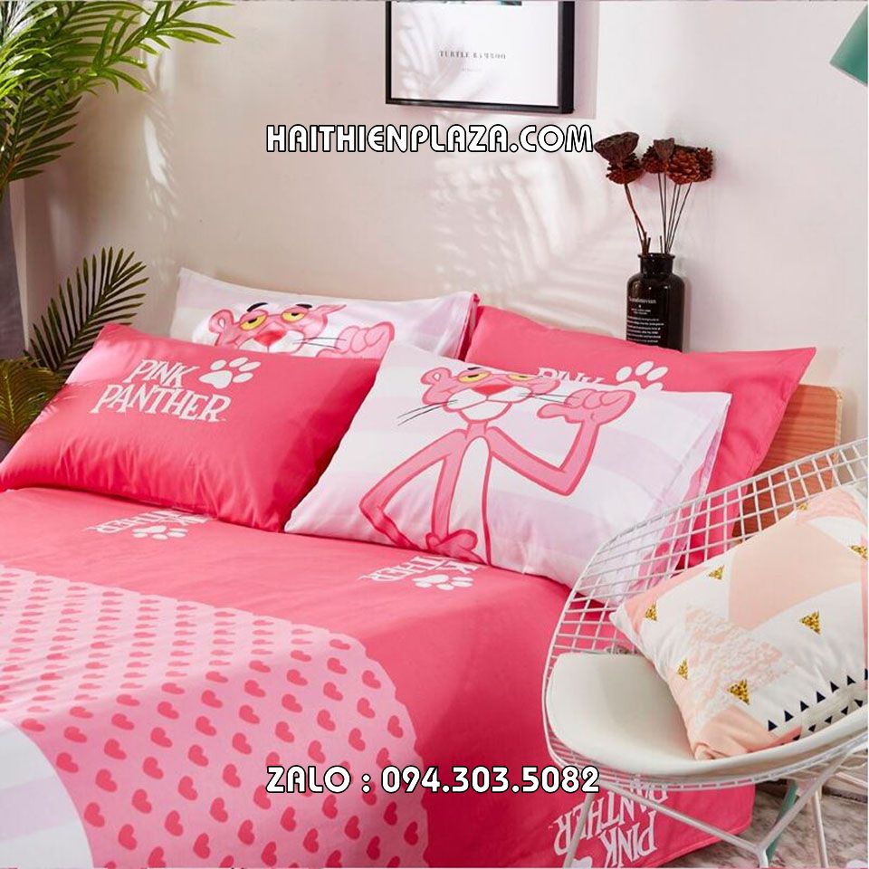 ga giường mầu hồng 1