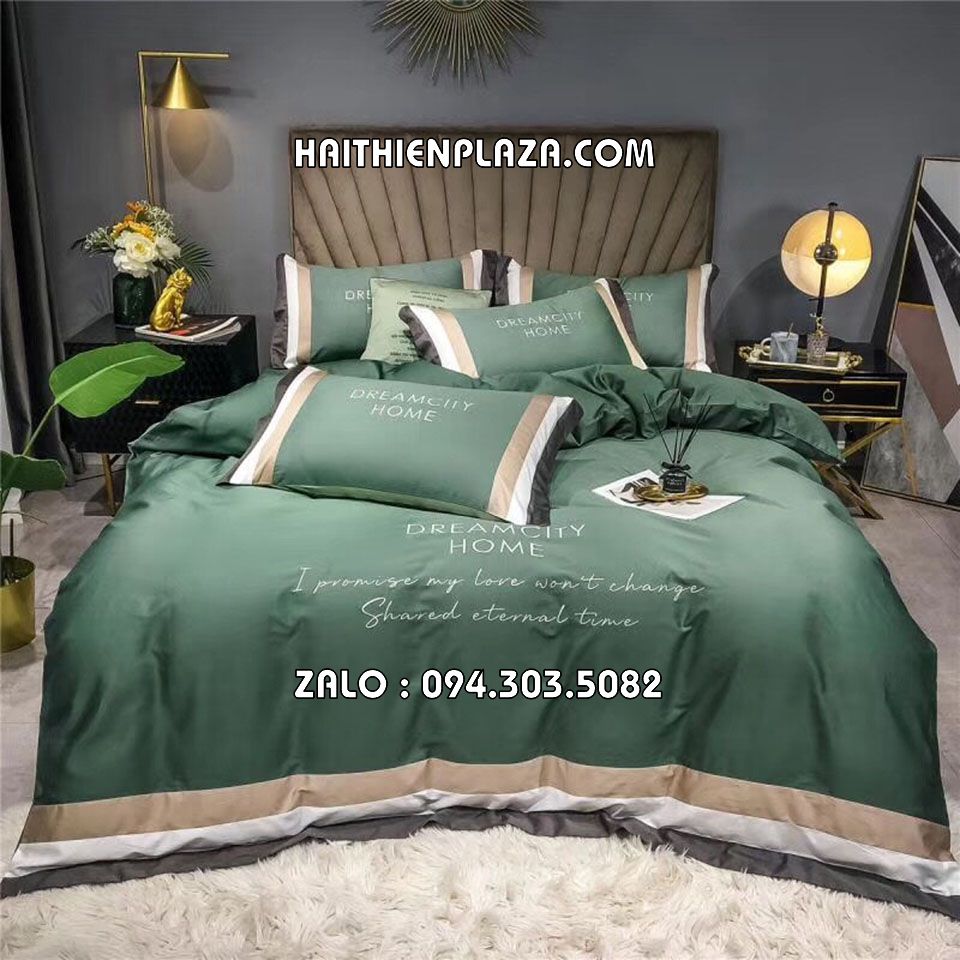 Chăn ga cao cấp mầu xanh trơn Chăn ga cao cấp mầu xanh trơn