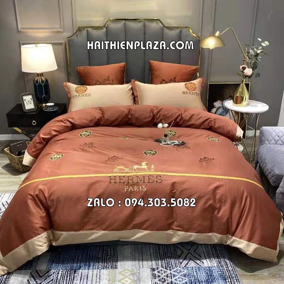 Chăn ga gối đệm thương hiệu Hermes Paris Chăn ga gối đệm thương hiệu Hermes Paris