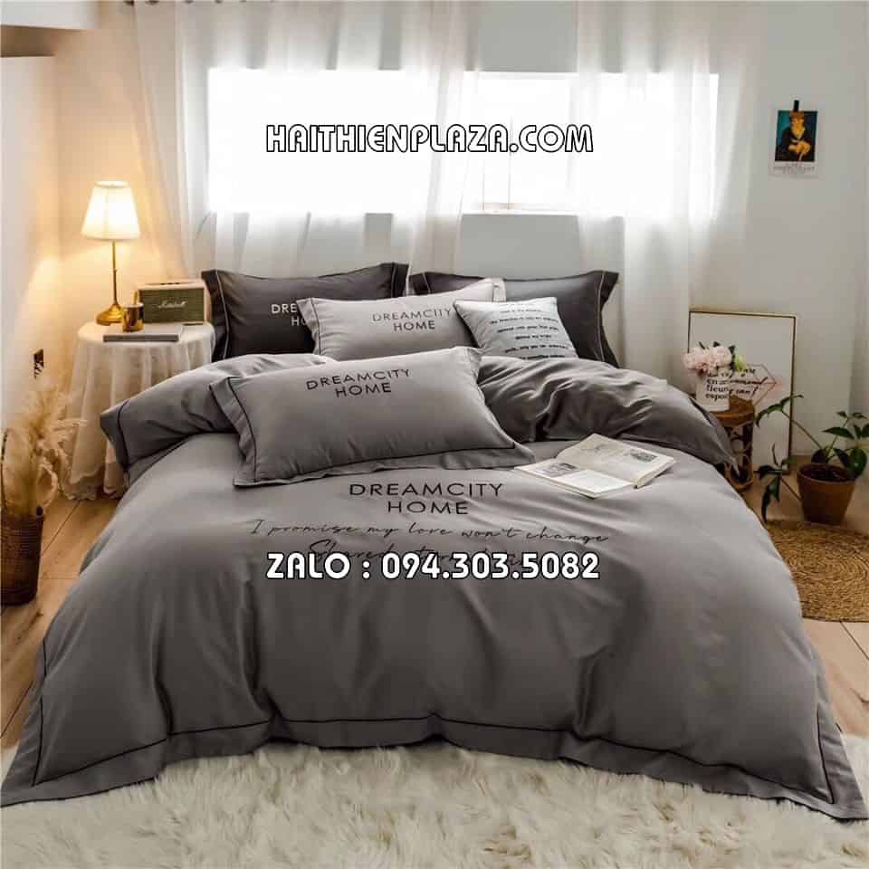 Chăn ga gối lụa silk mầu xám Chăn ga gối lụa silk mầu xám
