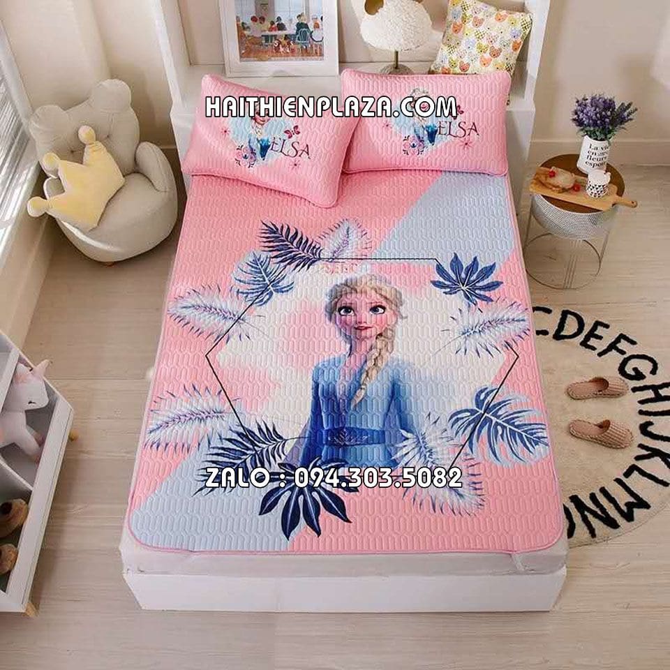 Drap giường hình elsa cho bé gái Drap giường hình elsa cho bé gái