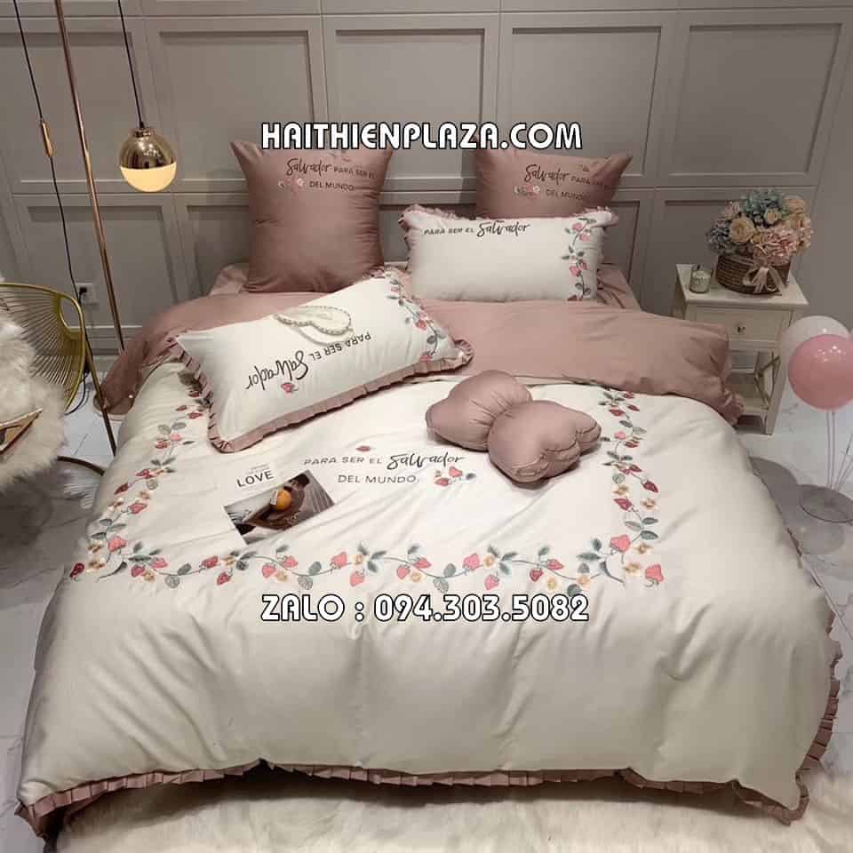 Drap mền cao cấp hình quả dâu tây Drap mền cao cấp hình quả dâu tây