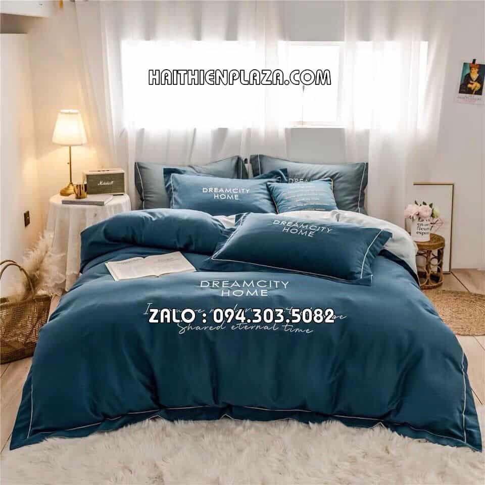 Drap mền mầu xanh vải lụa silk Drap mền mầu xanh vải lụa silk