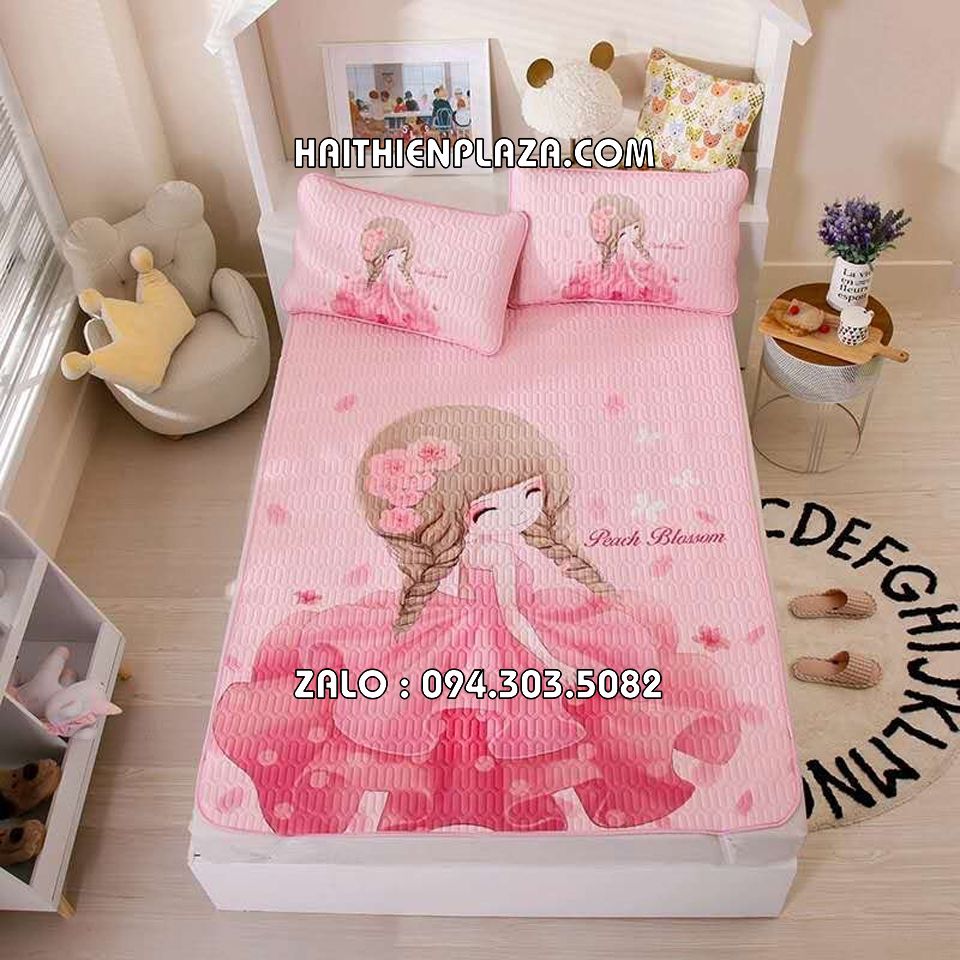 Ga trải giường mầu hồng cho bé gái Ga trải giường mầu hồng cho bé gái