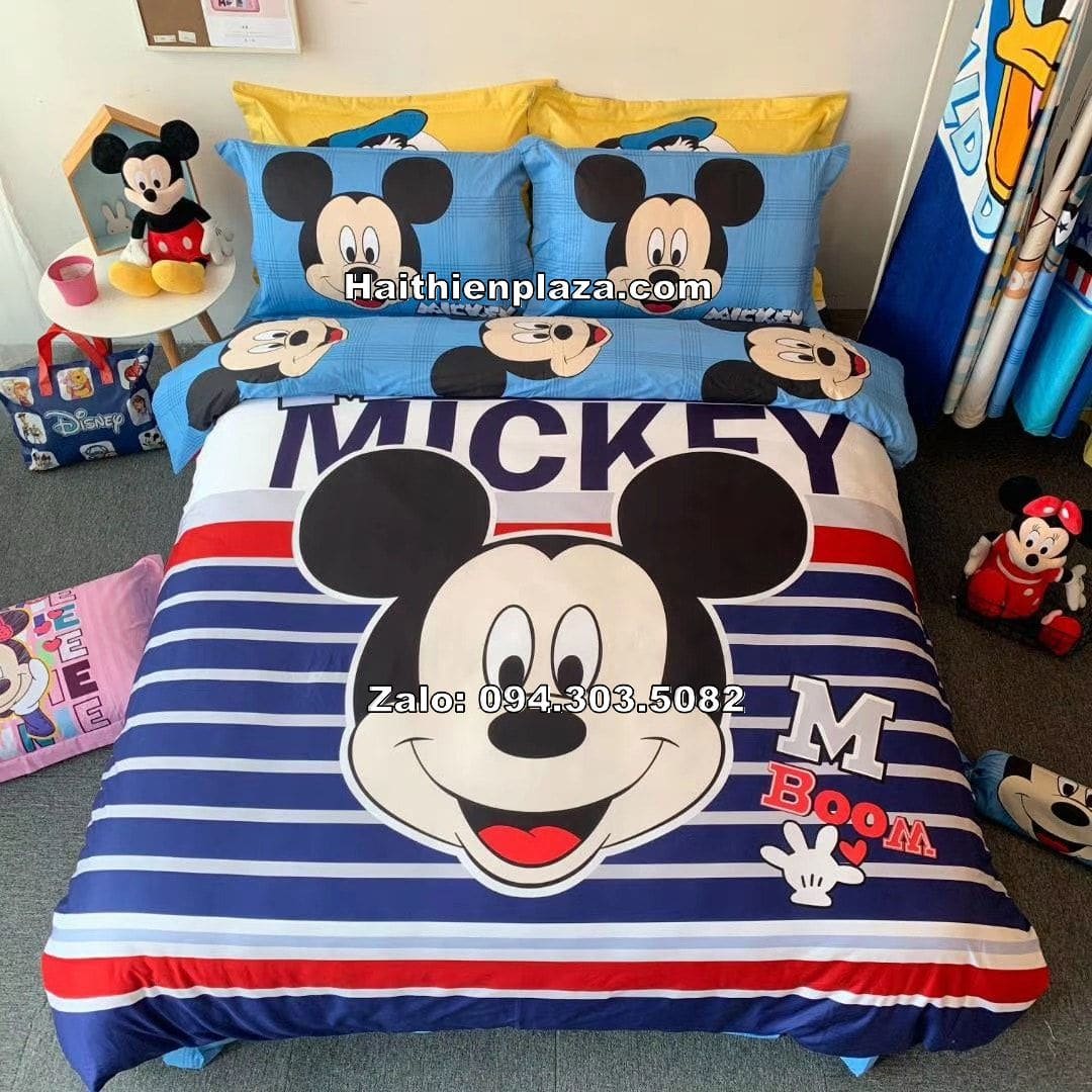 Bộ chăn ga trẻ em hình chuột Mickey