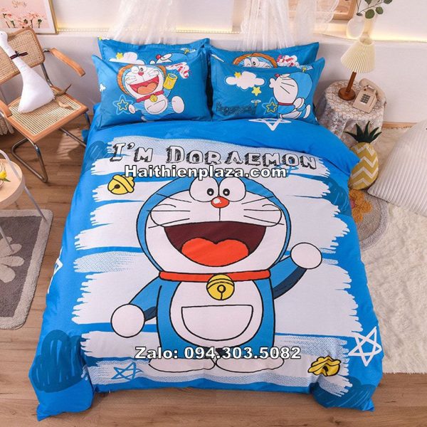 Bộ chăn ga trẻ em hình Doraemon