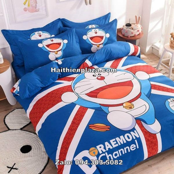 Vỏ chăn ga gối hình Doraemon