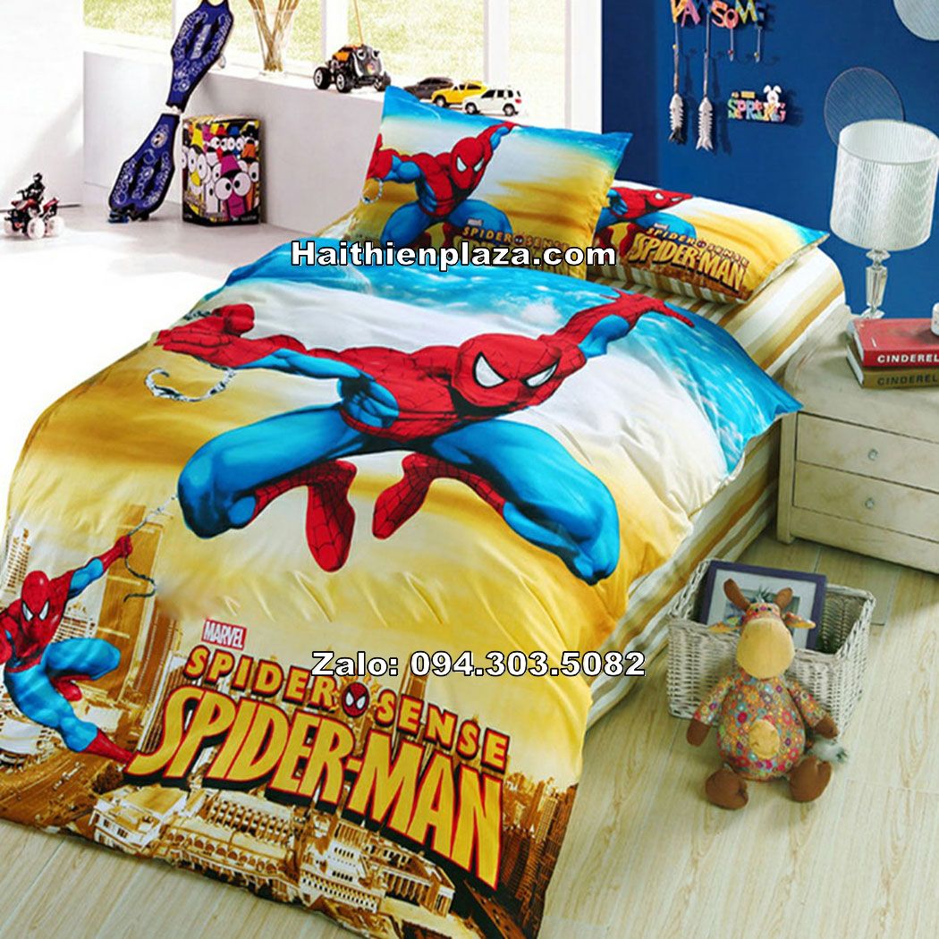 Chăn ga trẻ em hình Spiderman