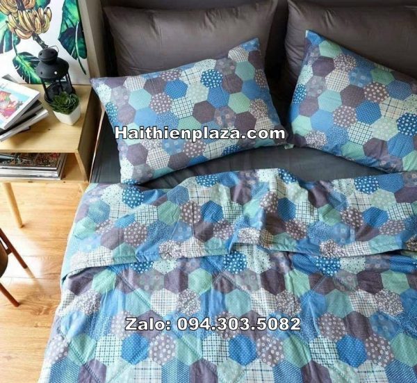 Chăn ga gối cotton Hàn Quốc họa tiết