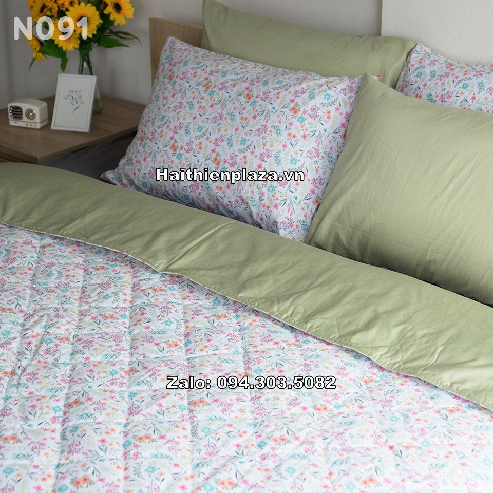 Bộ chăn ga đẹp hoa nhí chung cư 845 Bộ chăn ga đẹp hoa nhí chung cư