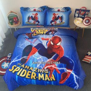 Bộ chăn ga hình người nhện Spiderman 851 Bo chan ga hinh nguoi nhen Spiderman
