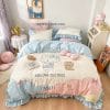 Chăn ga hình Hello Kitty vải lụa 60S