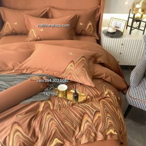Bộ chăn ga cao cấp lụa Tencel 100s 945 Bo chan ga cao cap lua Tencel 100s