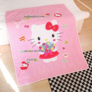 Chăn gối đi lớp cho bé gái hello kitty 862 Chan goi di lop cho be gai hello kitty