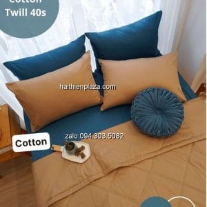 Chăn ga cotton hàn mầu cafe sữa 893 Chan ga cotton han mau cafe sua