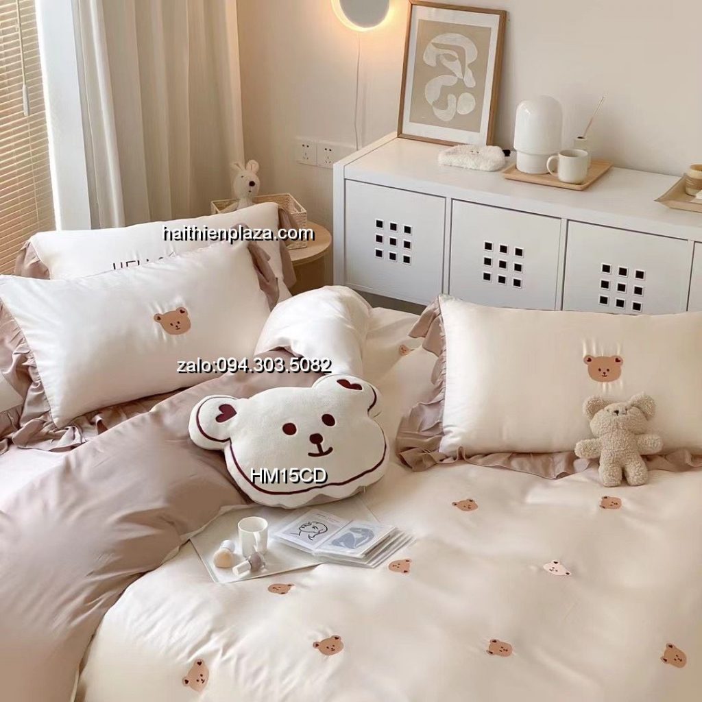 Bộ Tencel Gấu Teddy Nâu