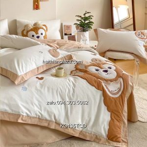 Chan ga hinh gau con de thuong cotton linen