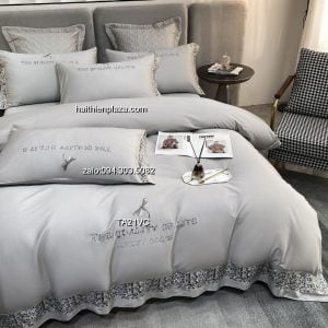 Drap phủ chăn giường mầu xám nhạt 520 Drap phu chan giuong mau xam nhat
