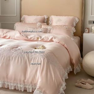 Vỏ chăn ga cao cấp mầu hồng lụa tencel 943 Vo chan ga cao cap mau hong lua tencel