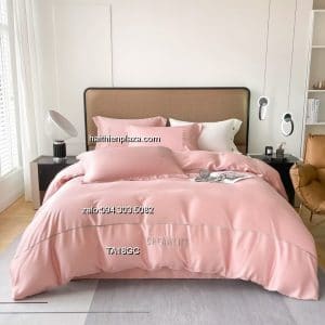Vỏ chăn ga mầu hồng đơn sắc 940 Vo chan ga mau hong don sac