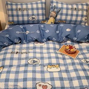 Bộ chăn ga cotton đẹp hình dễ thương 514 Bo chan ga cotton dep hinh de thuong