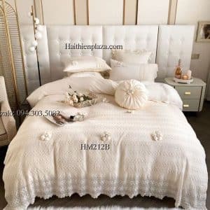 Bộ chăn ga cao cấp rèm công chúa 517 Bo chan ga cao cap rem cong chua