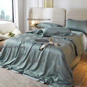 Vỏ chăn ga một mầu xanh lua tencel 100s 940 Vo chan ga mot mau xanh lua tencel 100s