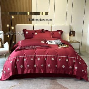 Bộ chăn ga mầu đỏ cao cấp ga phủ 556 Bo chan ga mau do cao cap ga phu
