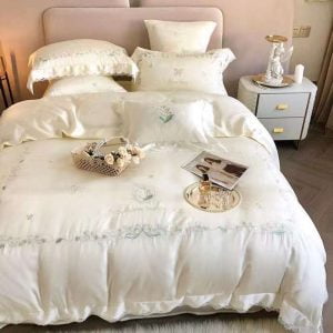 Bộ chăn ga gối cao cấp vải lụa tencel 942 Bo chan ga goi cao cap vai lua tencel