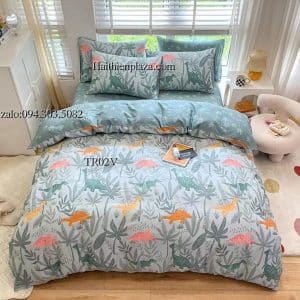 Vỏ chăn ga cho bé hình khủng long 902 Vo chan ga cho be hinh khung long