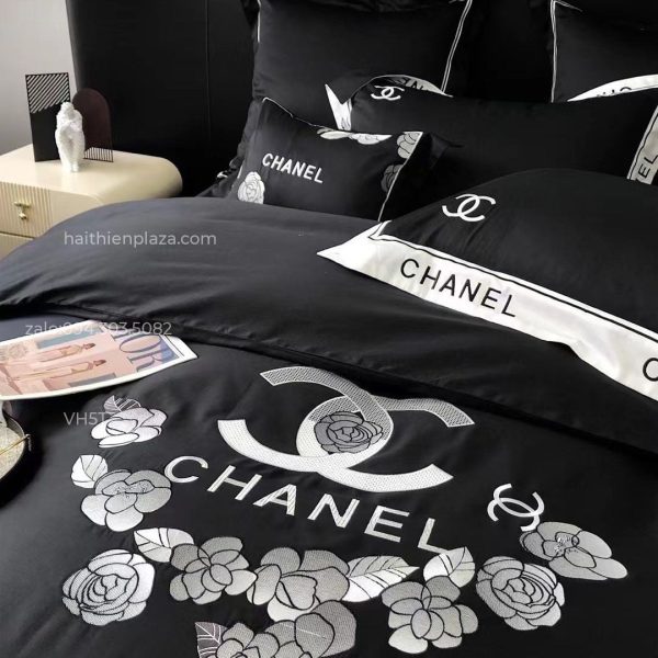 Chăn ga thương hiệu mầu đen Chanel