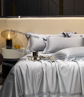 Ga phủ giường cao cấp mầu xám Haithienplaza lụa tencel
