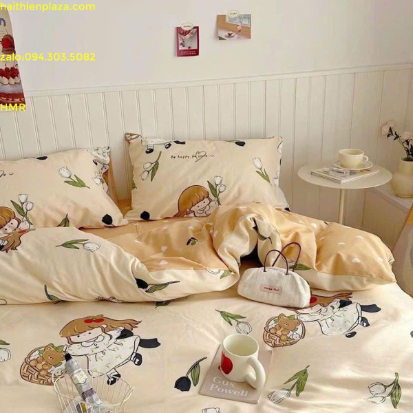 Chăn ga hình bé gái dễ thươngSự lựa chọn hoàn hảo cho phòng ngủ của bé