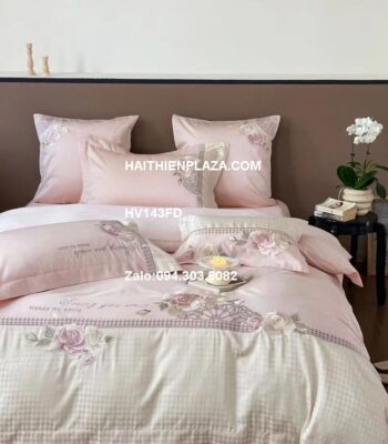 Chăn ga cao cấp họa tiết hoa hồng