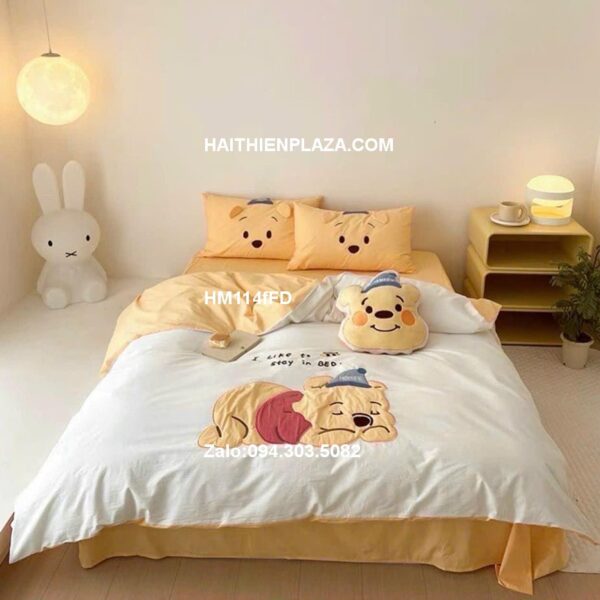 Bộ chăn mền trẻ em hình gấu Pooh